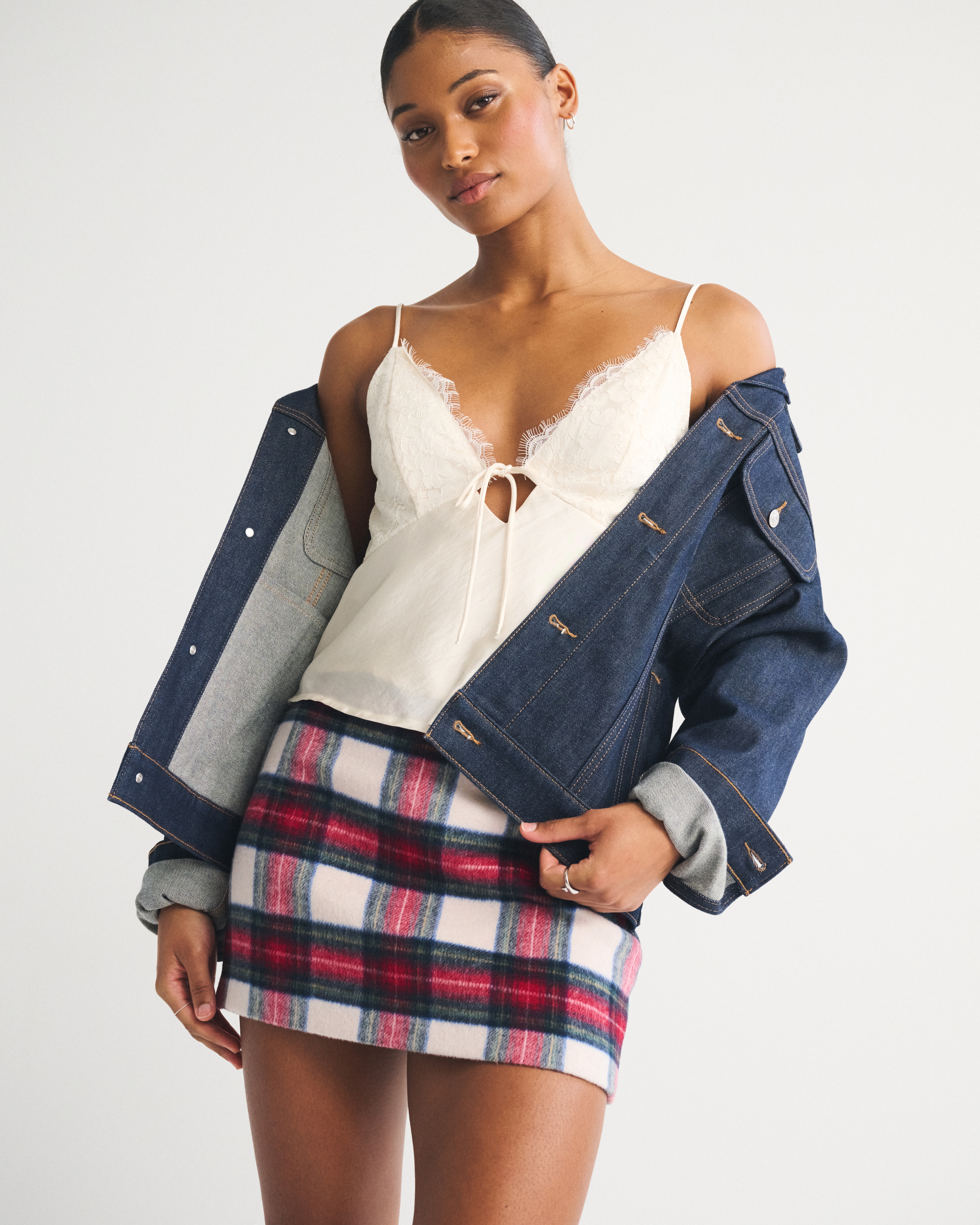 Женские юбки Abercrombie & Fitch The A&F Scarlett Curve Love Wool-Blend Mini Skort — фото 2