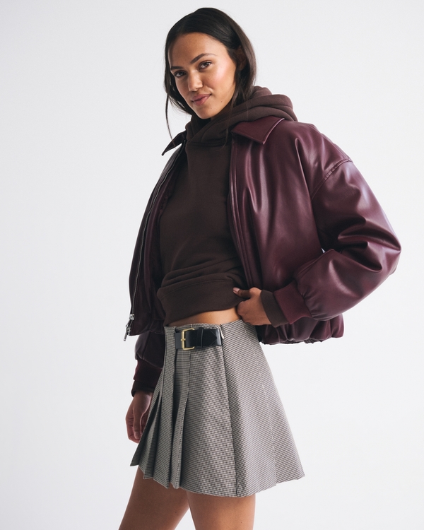 Hardware Pleated Wrap Mini Skort