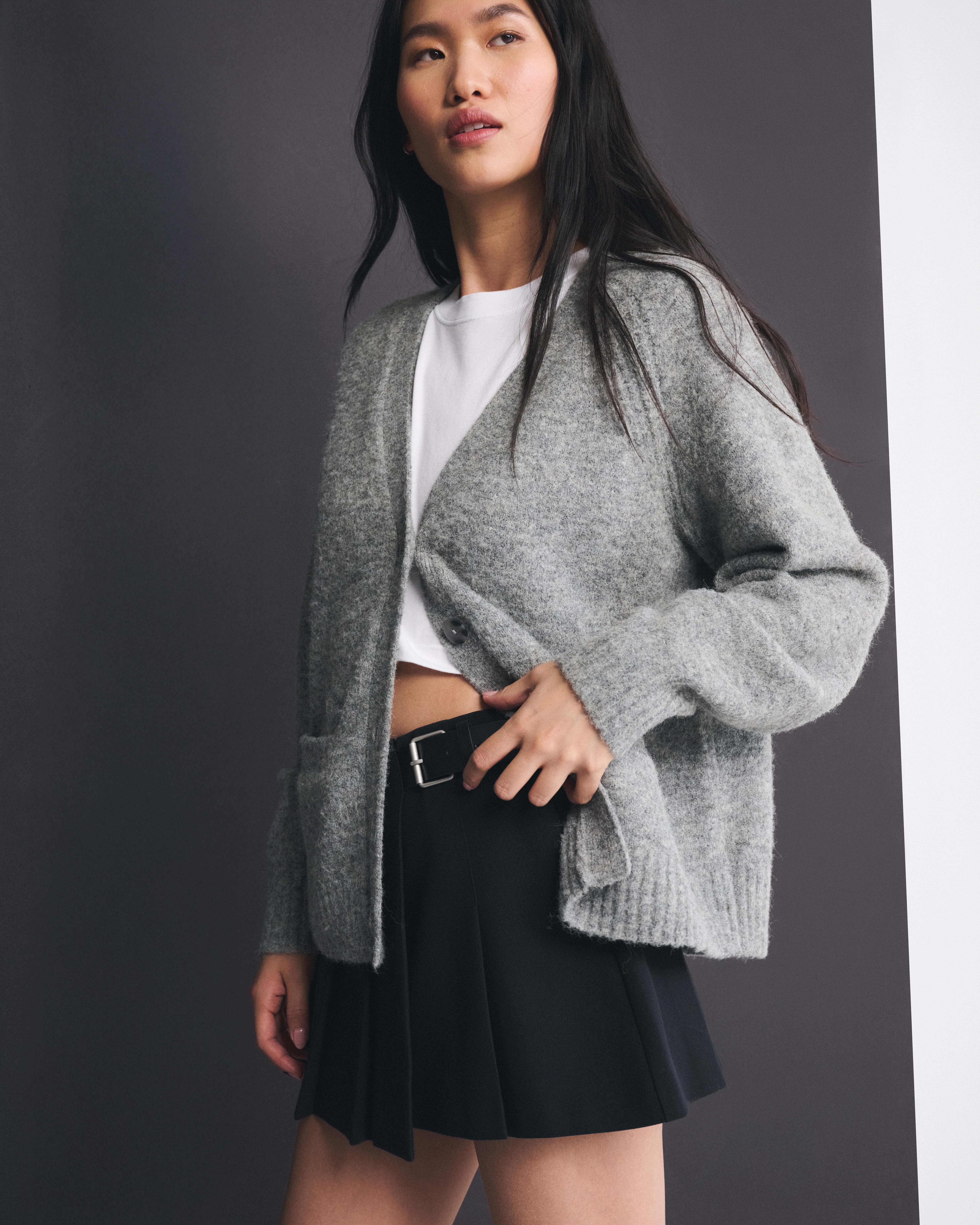 Женские юбки Abercrombie & Fitch Hardware Pleated Wrap Mini Skort — фото 2