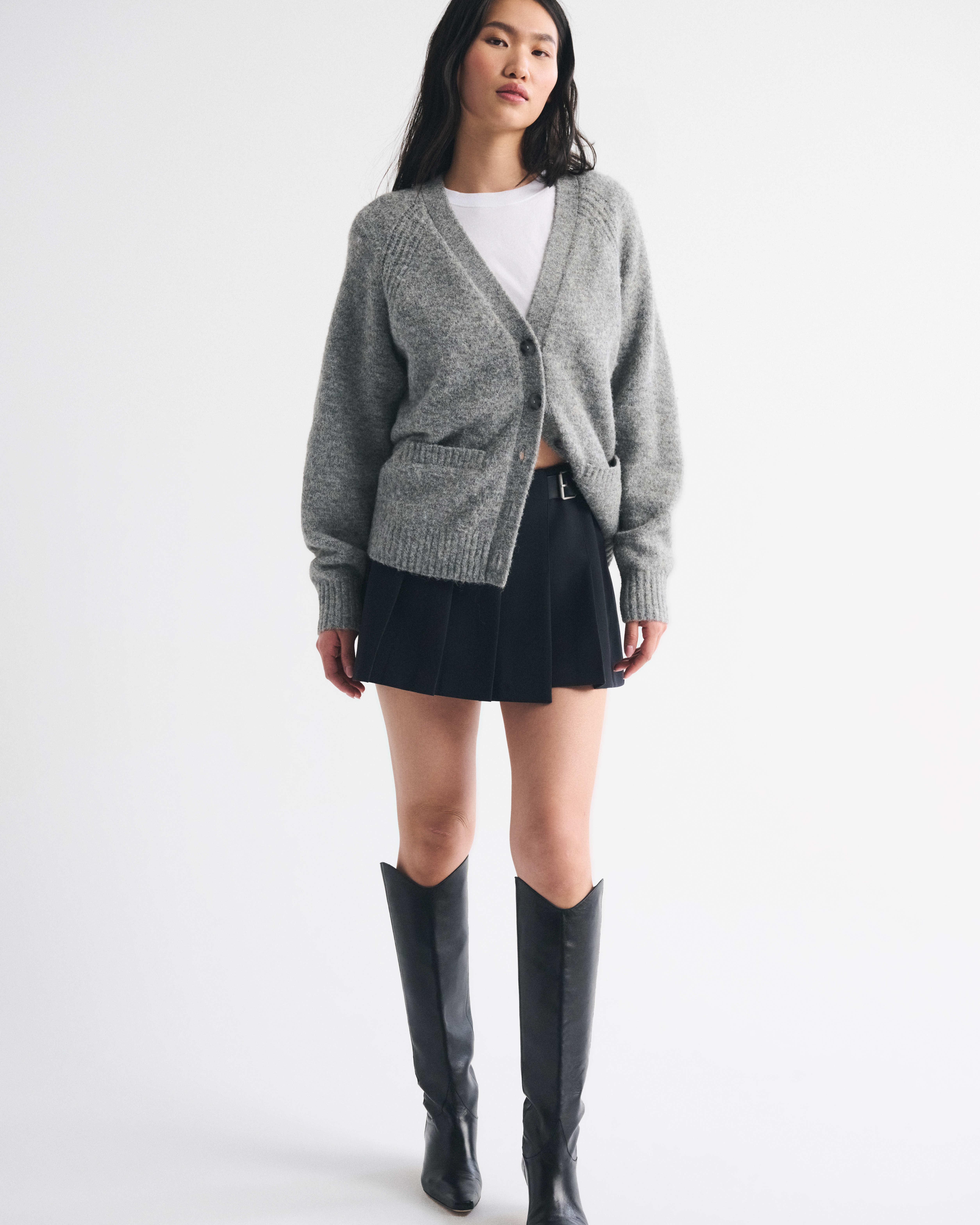 Женские юбки Abercrombie & Fitch Hardware Pleated Wrap Mini Skort — фото 3