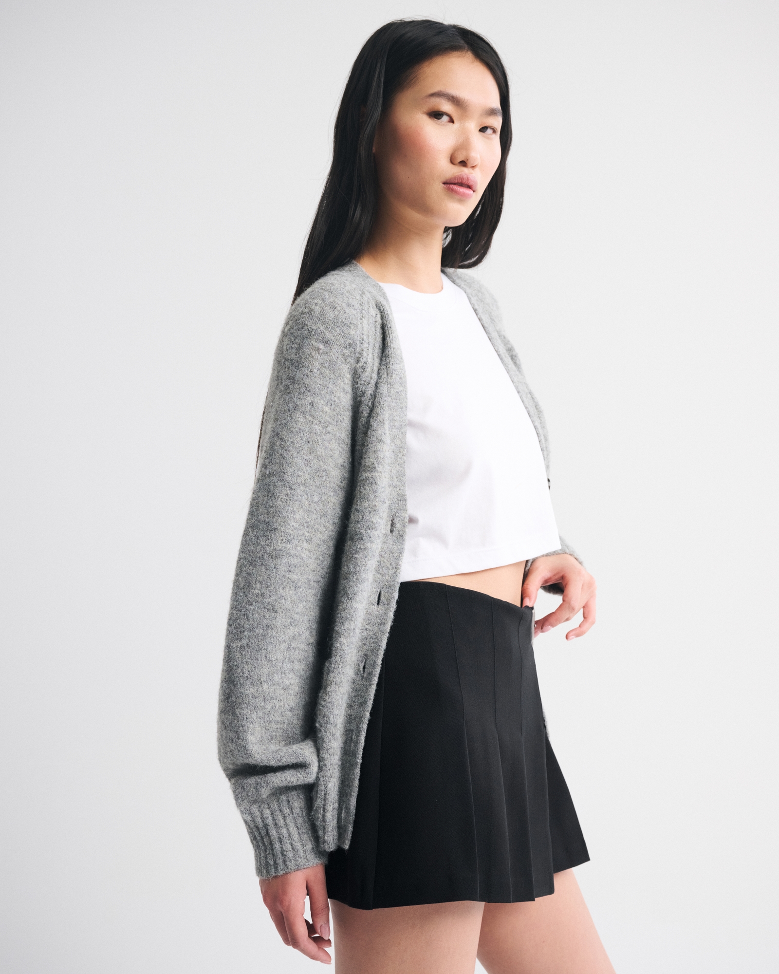 Hardware Pleated Wrap Mini Skort