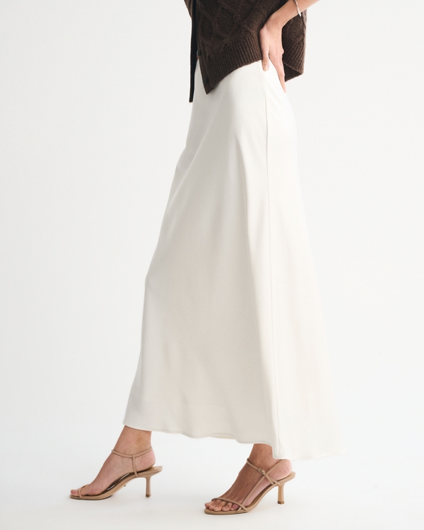 High Rise Satin Maxi Skirt
