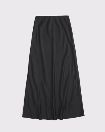 High Rise Satin Maxi Skirt
