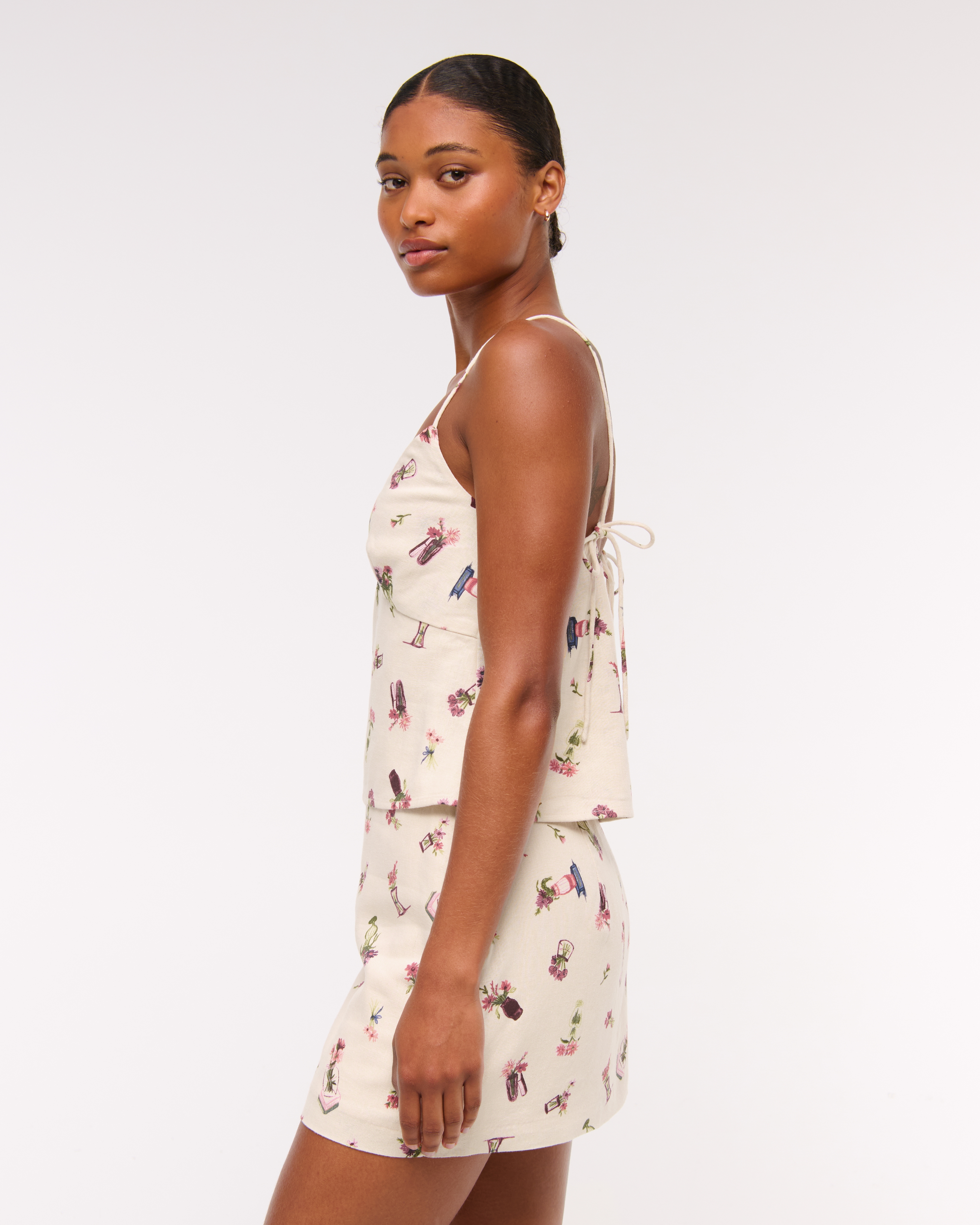 Abercrombie & Fitch The A&f Scarlett Curve Love Linen-blend Mini Skort