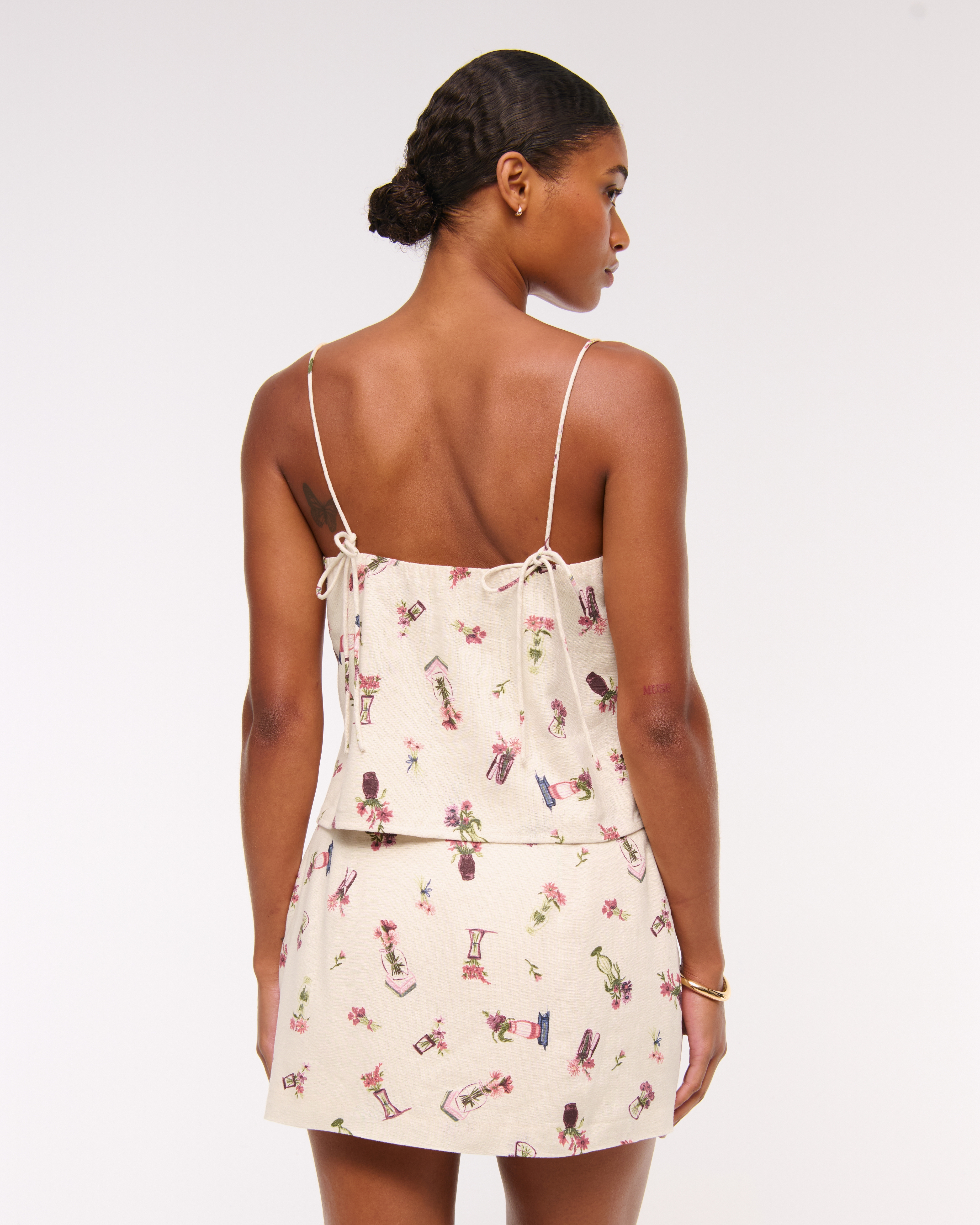 Abercrombie & Fitch The A&f Scarlett Curve Love Linen-blend Mini Skort