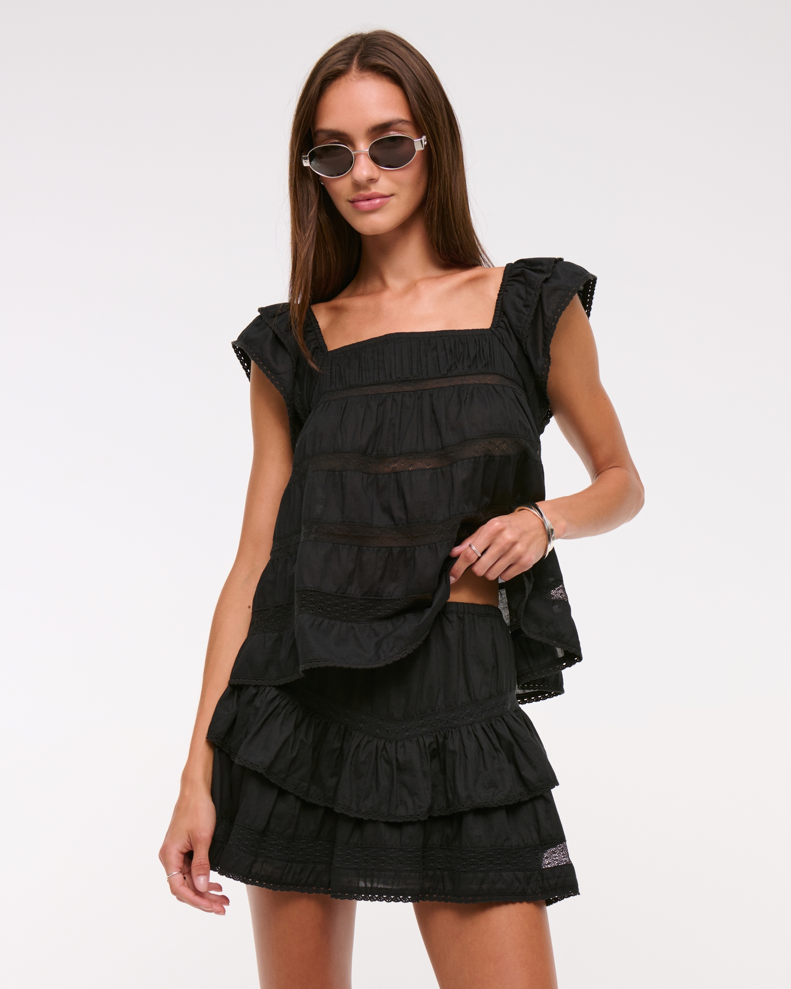 High Rise Drop-Waist Flirty Mini Skort