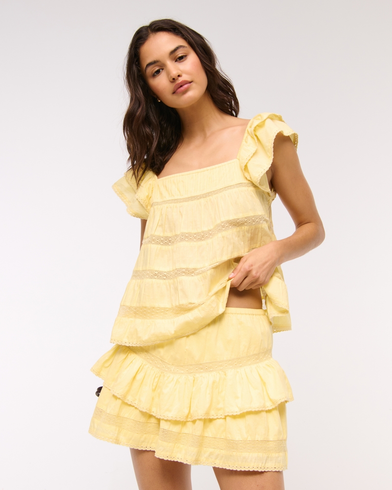 High Rise Drop-Waist Flirty Mini Skort