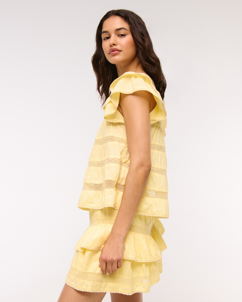 High Rise Drop-Waist Flirty Mini Skort