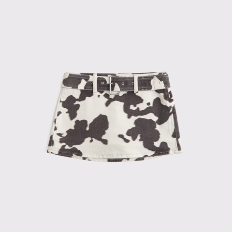 Женские юбки Abercrombie & Fitch Mid Rise Belted Denim Mini Skort