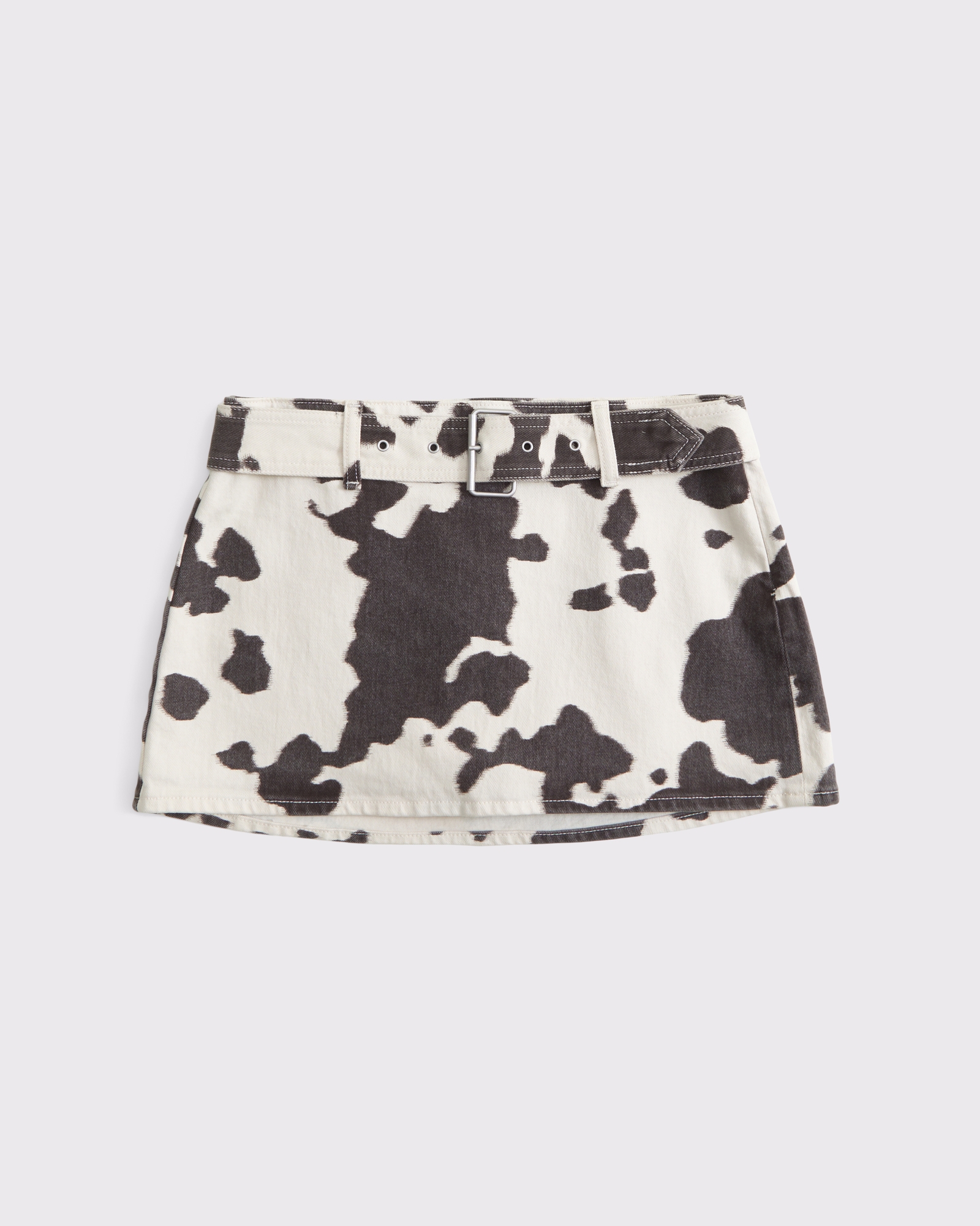 Curve Love Mid Rise Belted Denim Mini Skort