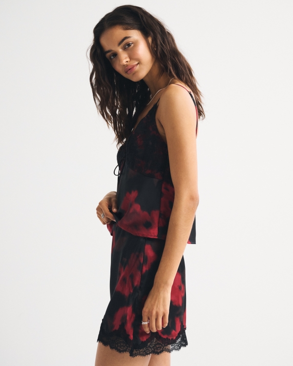 High Rise Lace & Satin Mini Skort