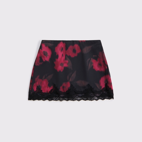 Женские юбки Abercrombie & Fitch High Rise Lace & Satin Mini Skort