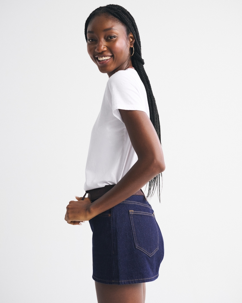 Curve Love Mid Rise Denim Mini Skirt