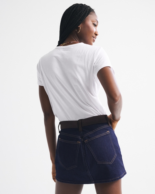 Curve Love Mid Rise Denim Mini Skirt