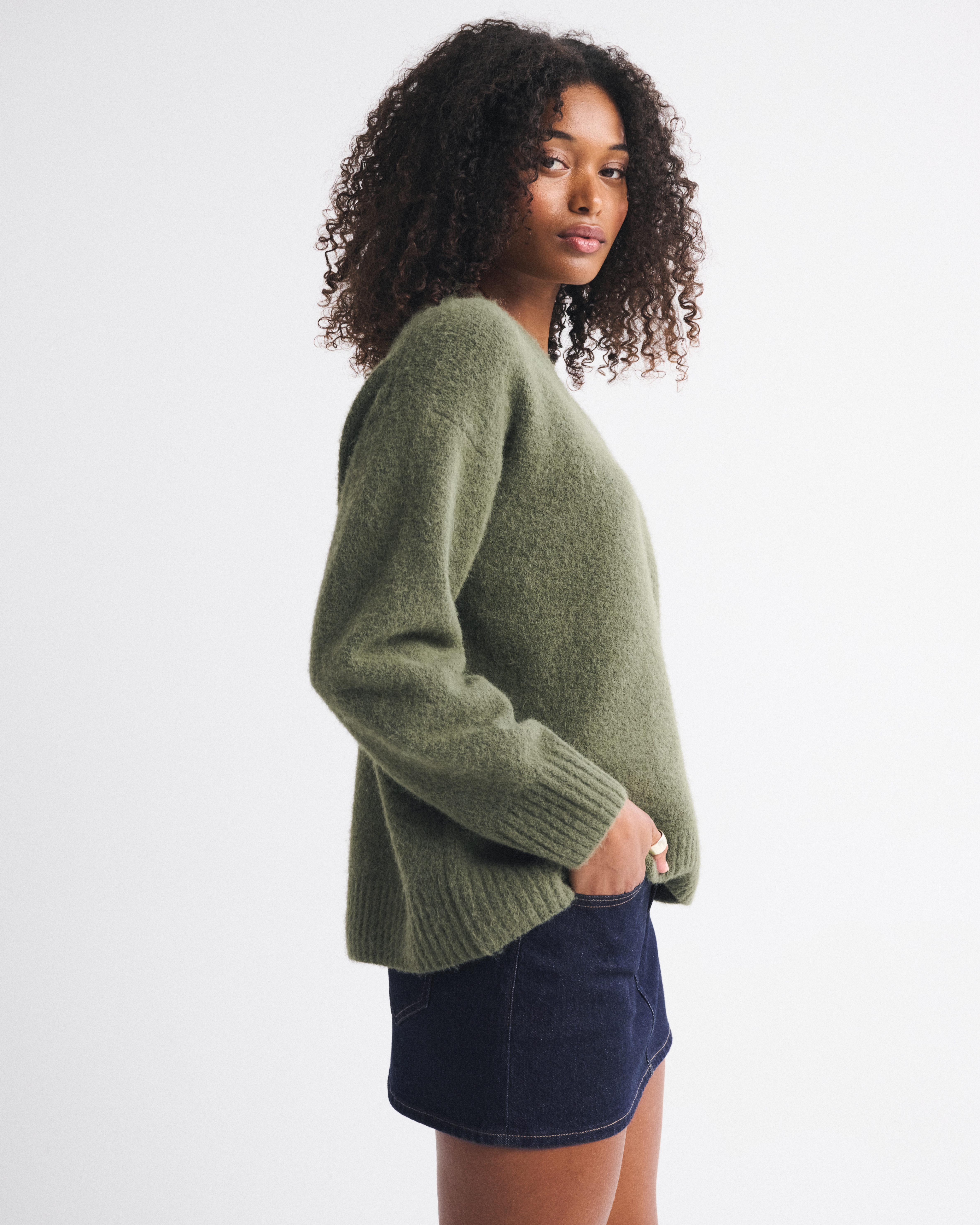 Abercrombie & Fitch Mid Rise Denim Mini Skirt In Blue