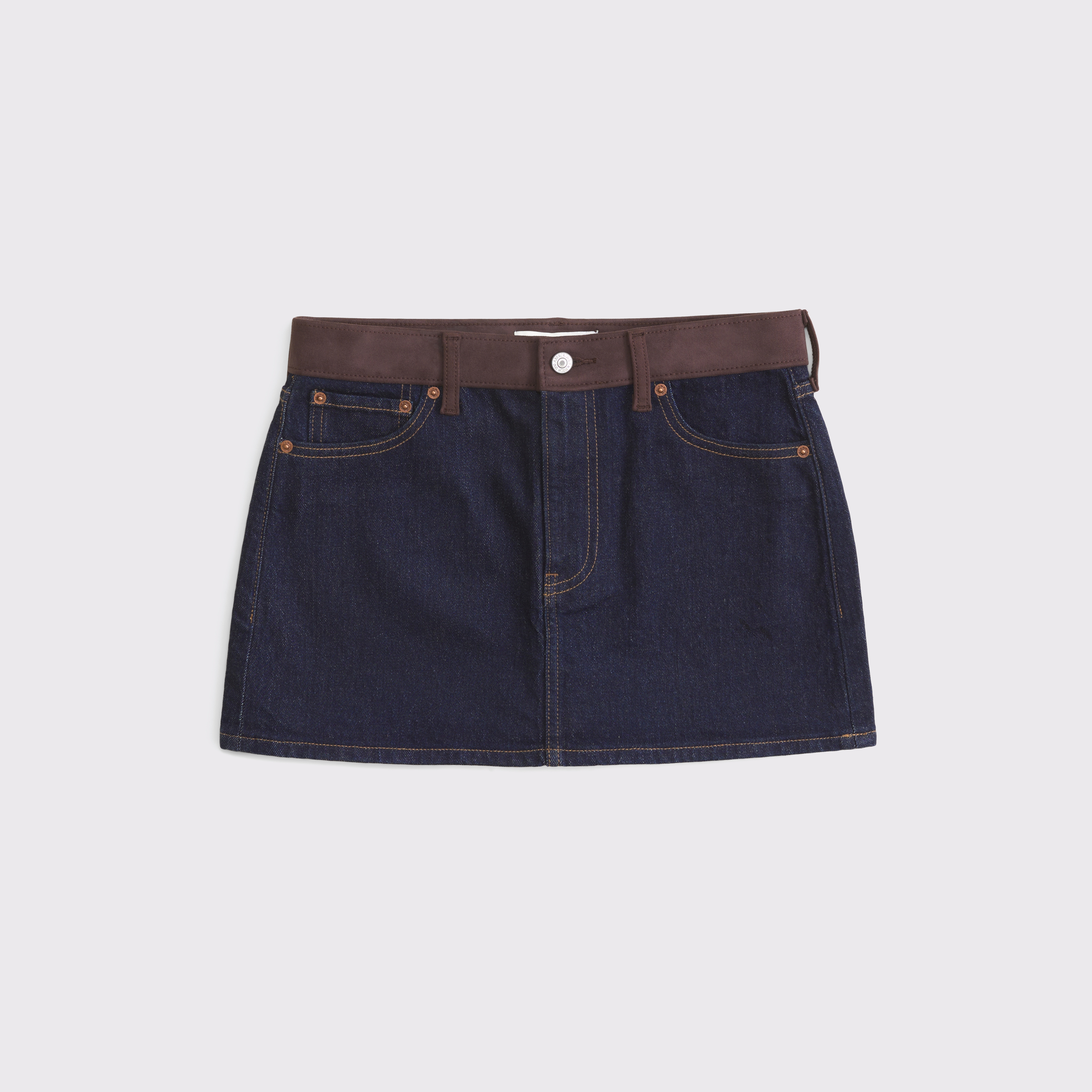 Abercrombie & Fitch Mid Rise Denim Mini Skirt In Blue
