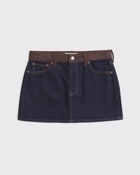 Mid Rise Denim Mini Skirt
