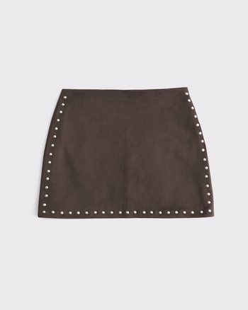 The A&F Scarlett Curve Love Vegan Suede Mini Skort