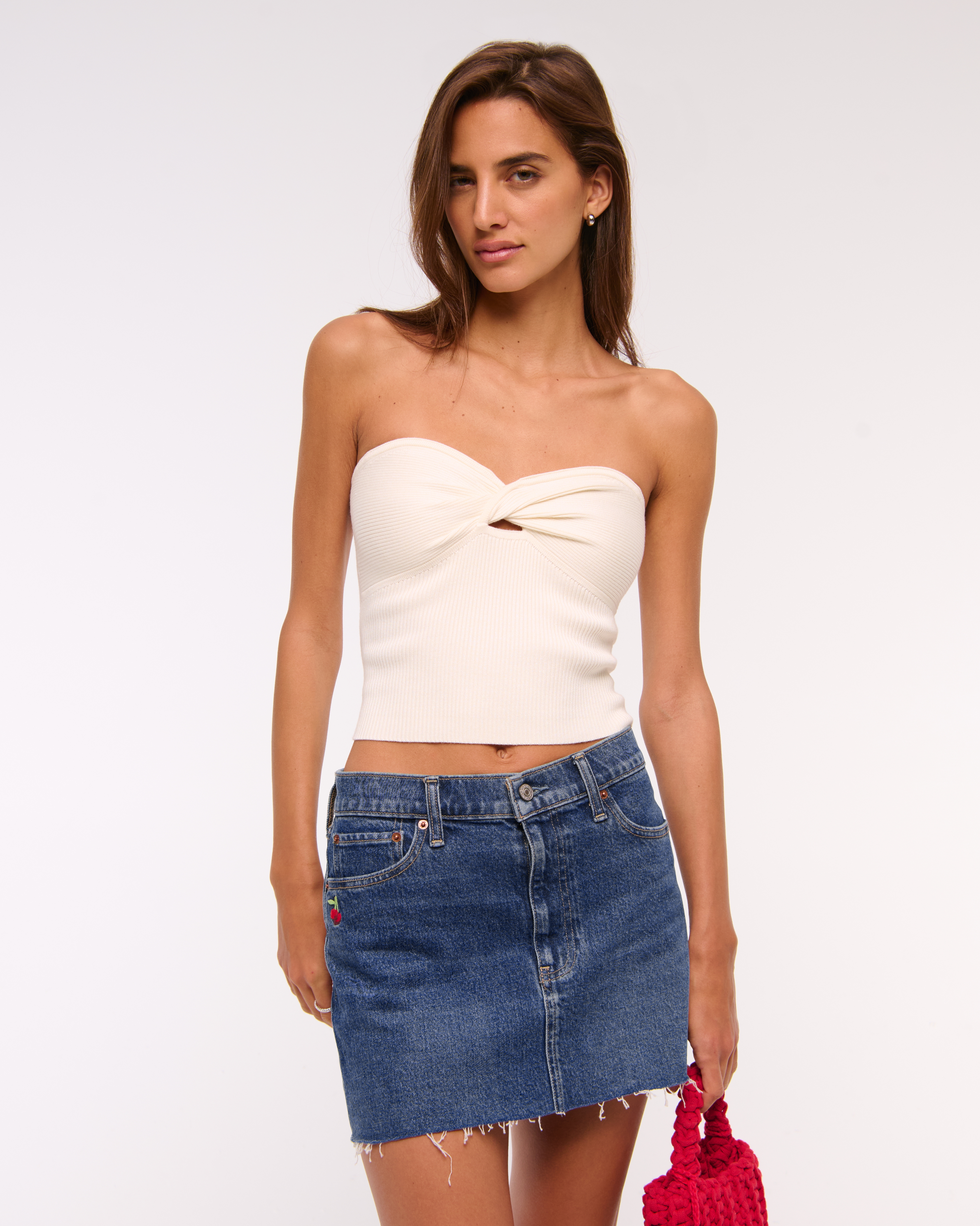 Abercrombie & Fitch Mid Rise Denim Mini Skirt