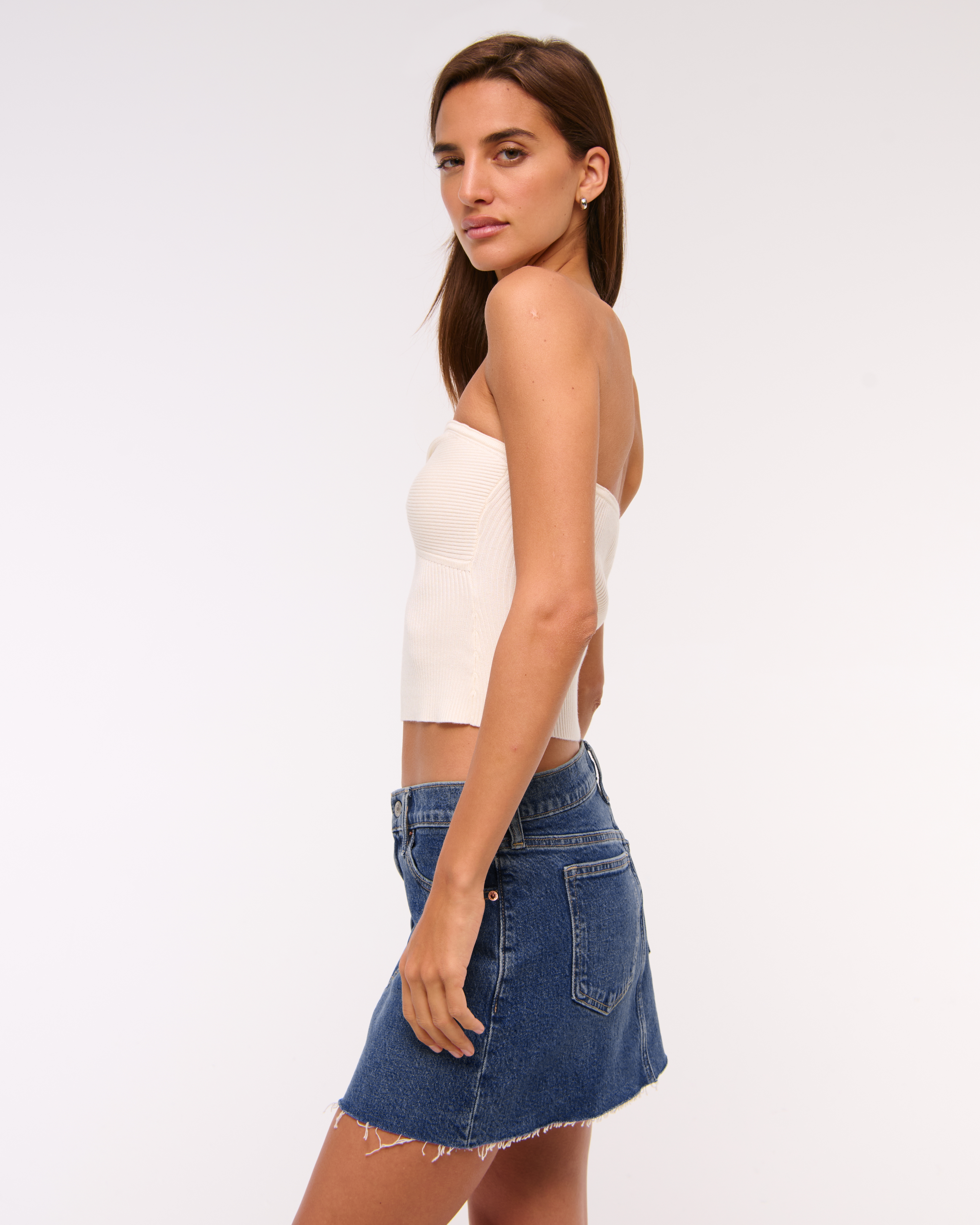 Abercrombie & Fitch Mid Rise Denim Mini Skirt