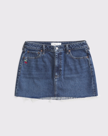 Women's Curve Love Mid Rise Denim Mini Skirt | Women's Bottoms | Abercrombie.com