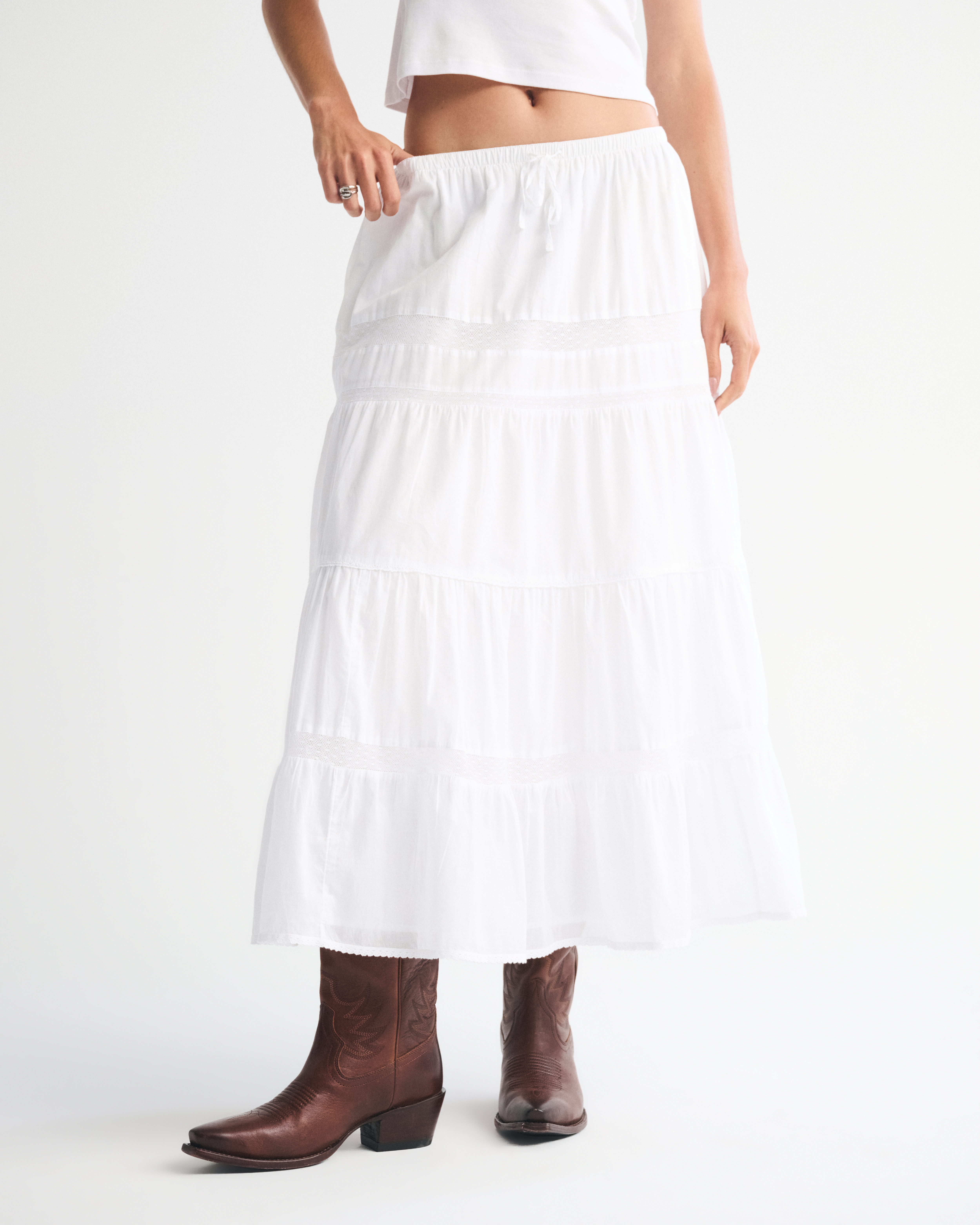 【LAUBEBLANC】Cotton Tiered skirt Cotton Tiered skirt – L'AUBE BLANC