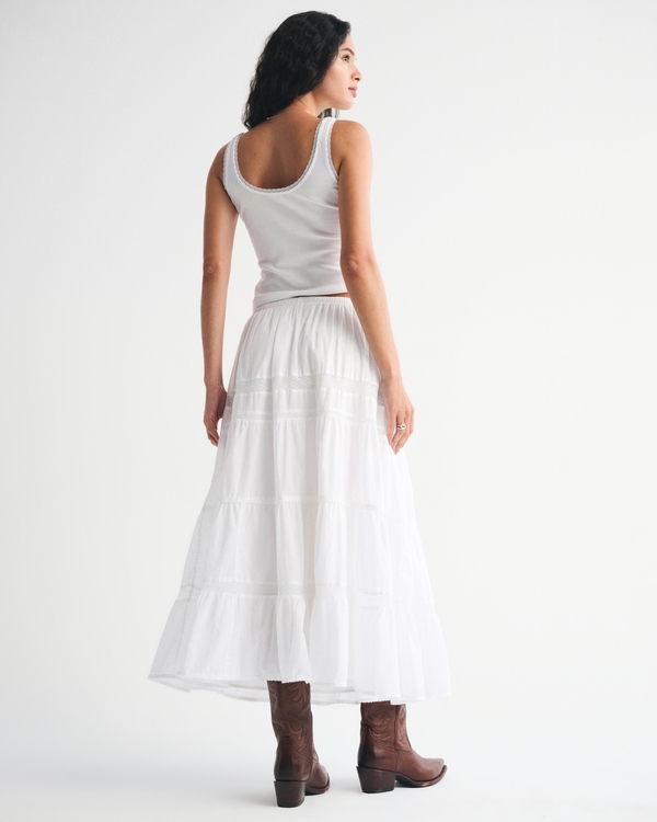 Women's Tie-Waist Tiered Maxi Skirt | Women's Sale | Abercrombie.com