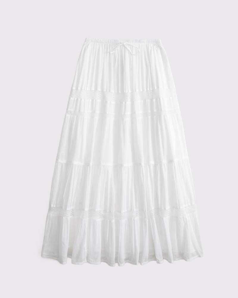 Women's Tie-Waist Tiered Maxi Skirt | Women's Sale | Abercrombie.com