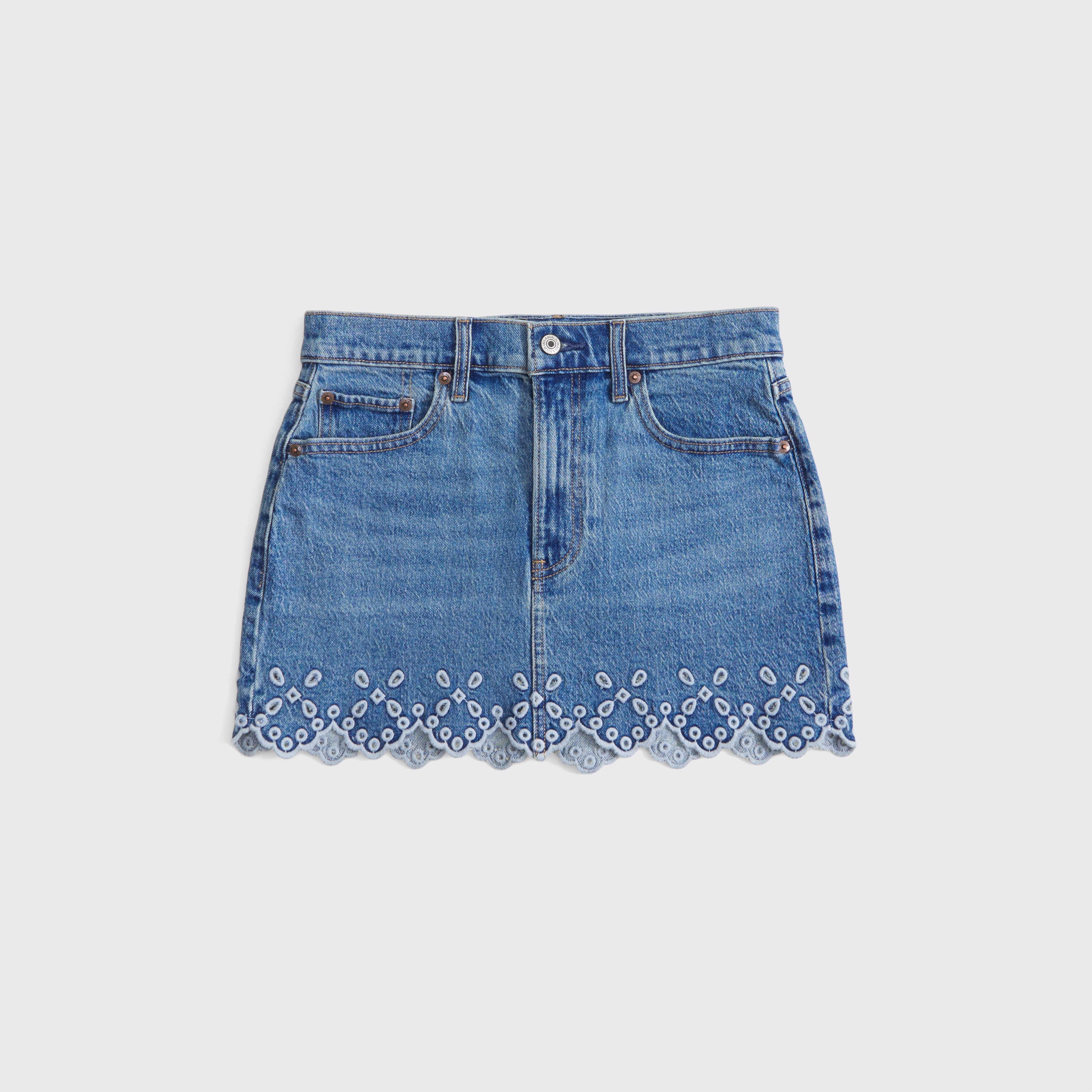 Abercrombie & Fitch Mid Rise 5-pocket Denim Mini Skirt
