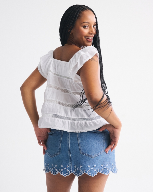 Curve Love Mid Rise 5-Pocket Denim Mini Skort