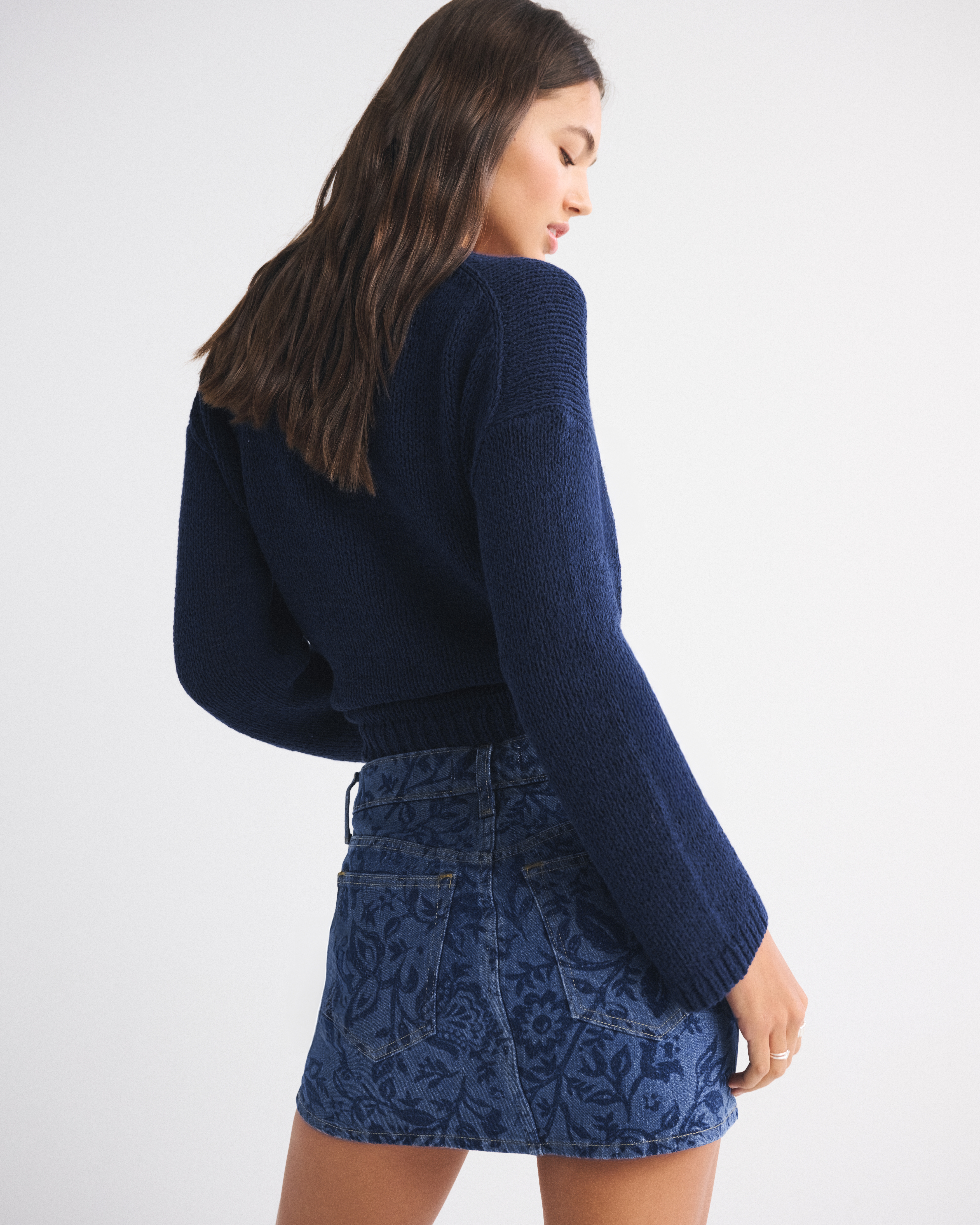 Abercrombie & Fitch Mid Rise Denim Mini Skirt