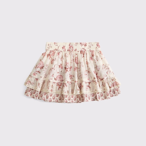 Женские юбки Abercrombie & Fitch High Rise Lace-Trim Ruffle Mini Skort