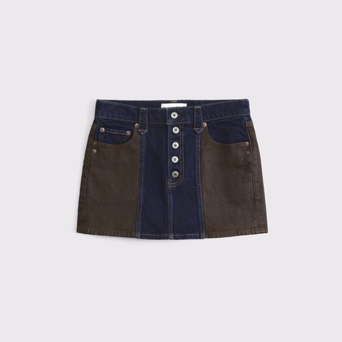 Женские юбки Abercrombie & Fitch Embroidered Denim Mini Skirt