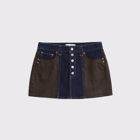Женские юбки Abercrombie & Fitch Curve Love Embroidered Denim Mini Skirt