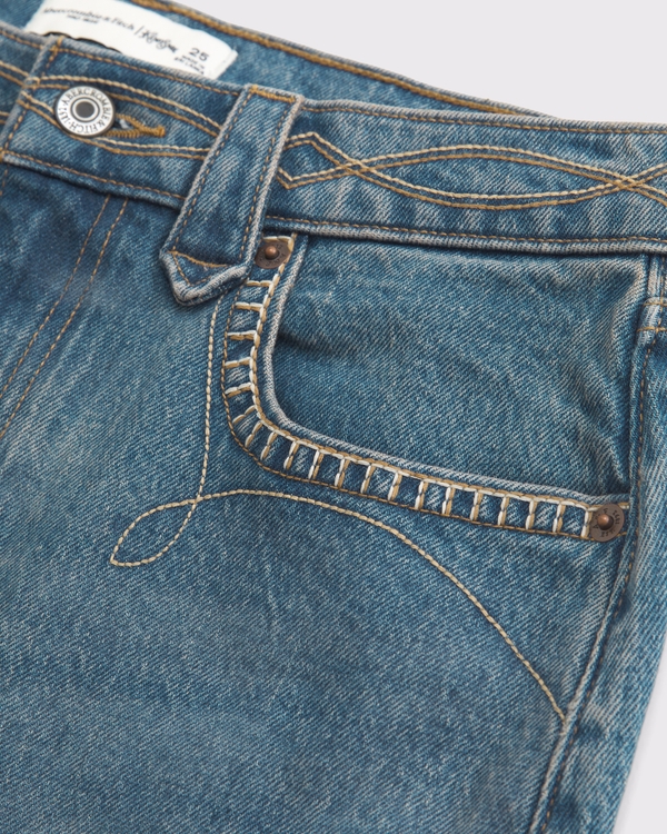 Curve Love Embroidered Denim Mini Skirt