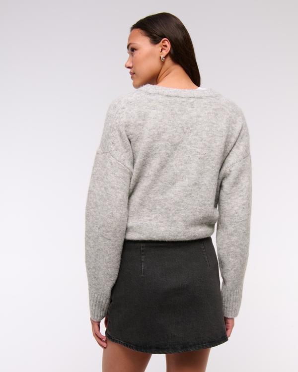The A&F Scarlett Mid Rise Denim Micro Skort
