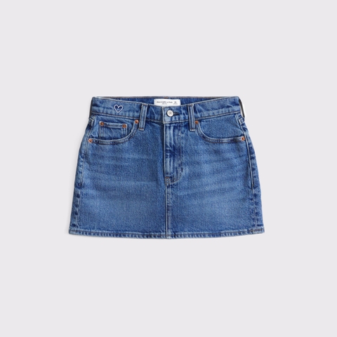 Женские юбки Abercrombie & Fitch Embroidered Mid Rise 5-Pocket Denim Mini Skirt