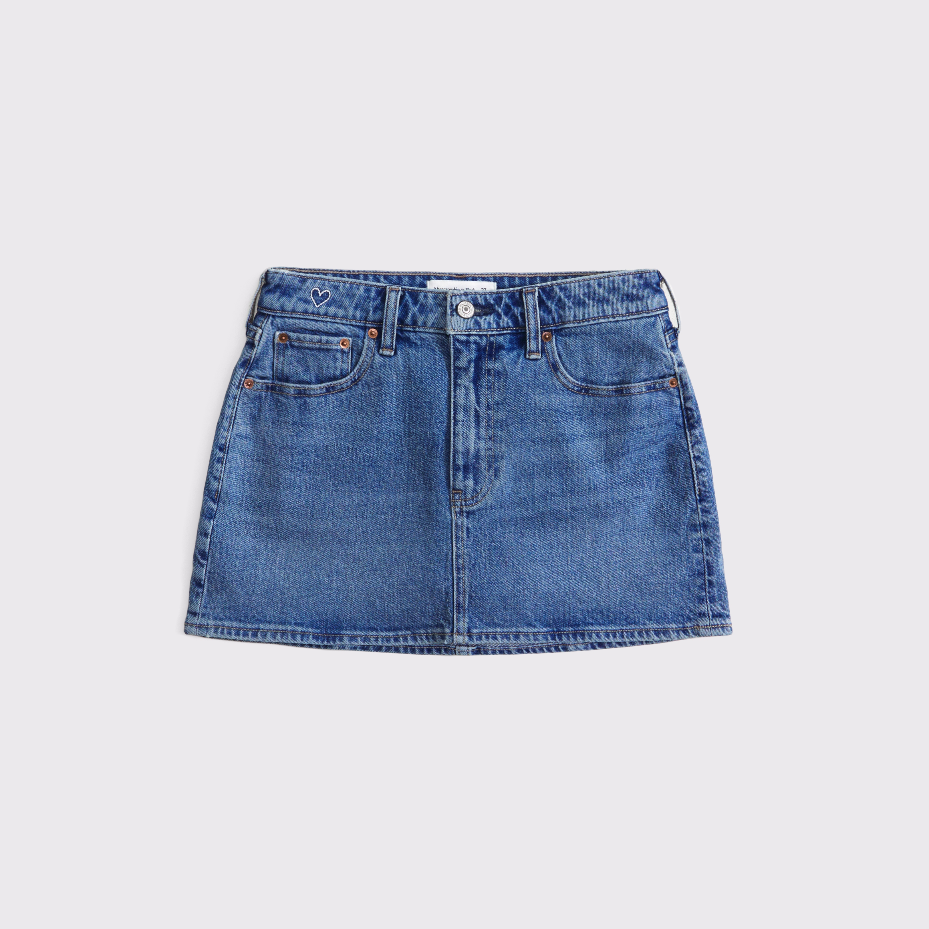 Women's Curve Love Embroidered Mid Rise 5-Pocket Denim Mini