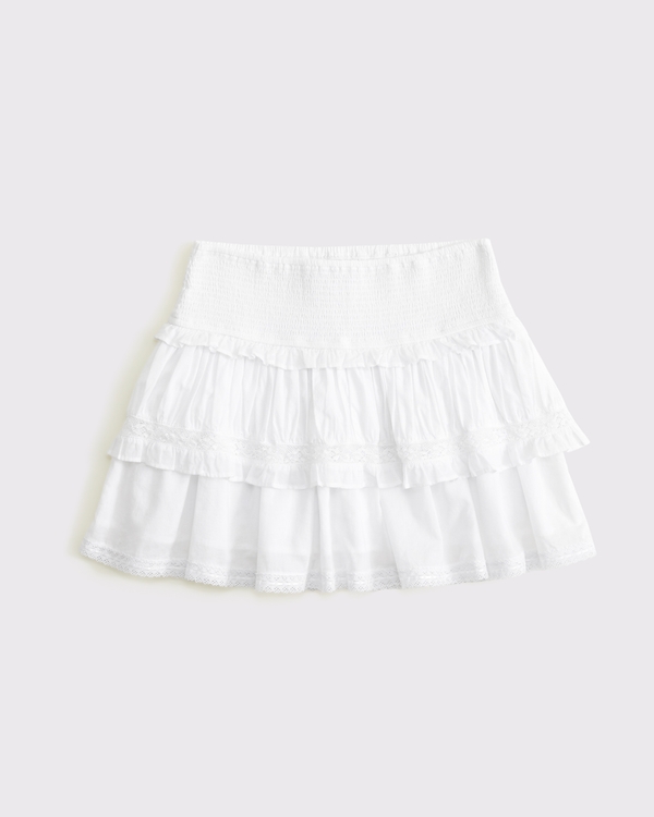 High Rise Boho Mini Skort, White view 1