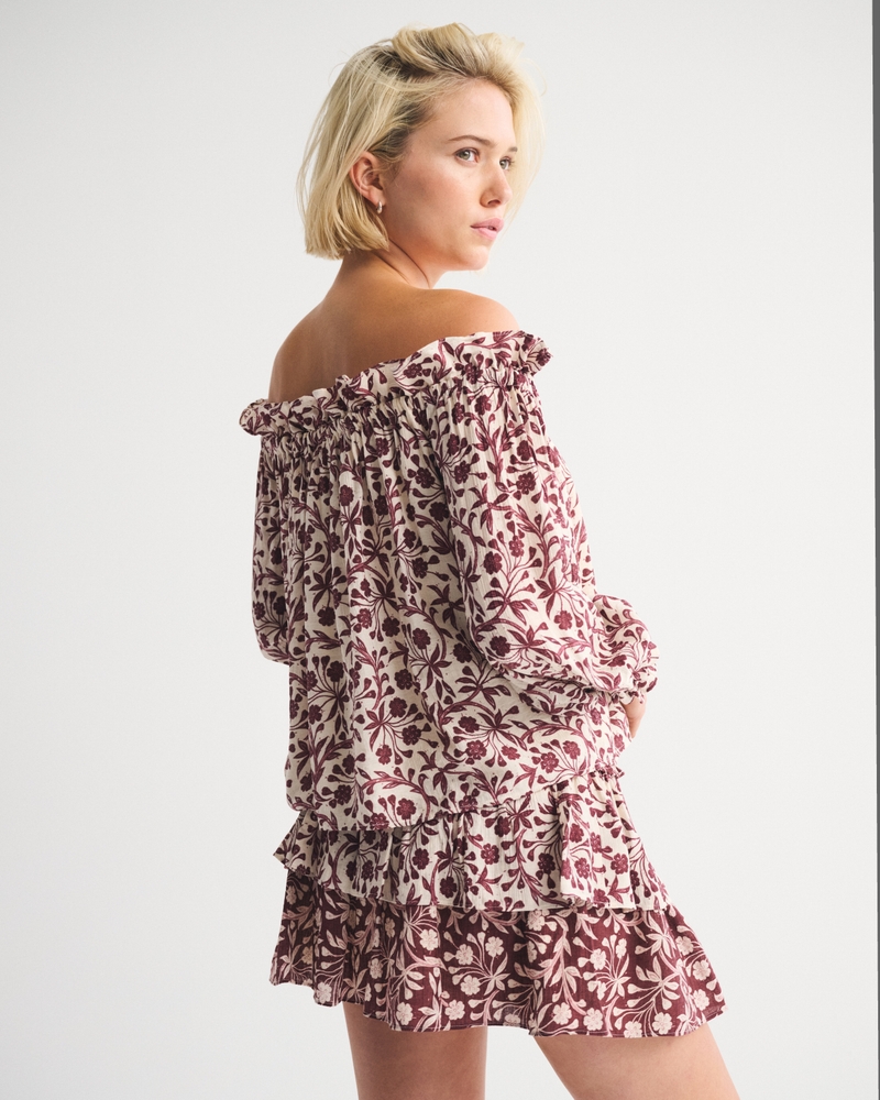 High Rise Tiered Ruffle Mini Skort