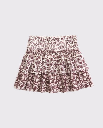 High Rise Tiered Ruffle Mini Skort