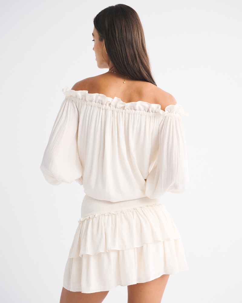 High Rise Tiered Ruffle Mini Skort