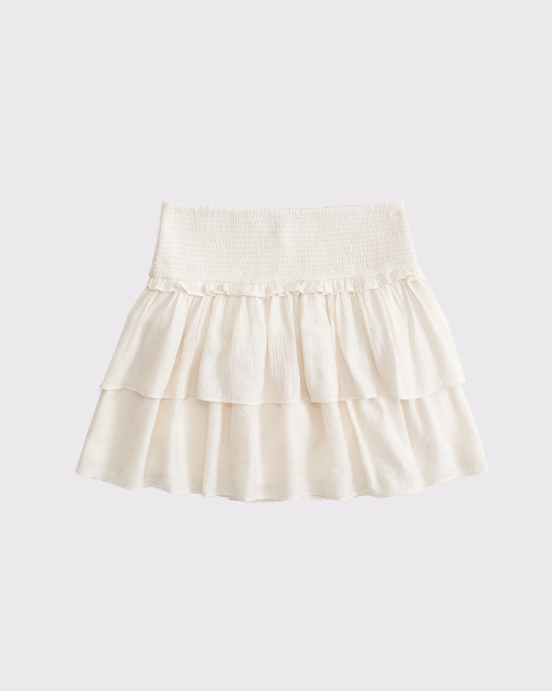 High Rise Tiered Ruffle Mini Skort