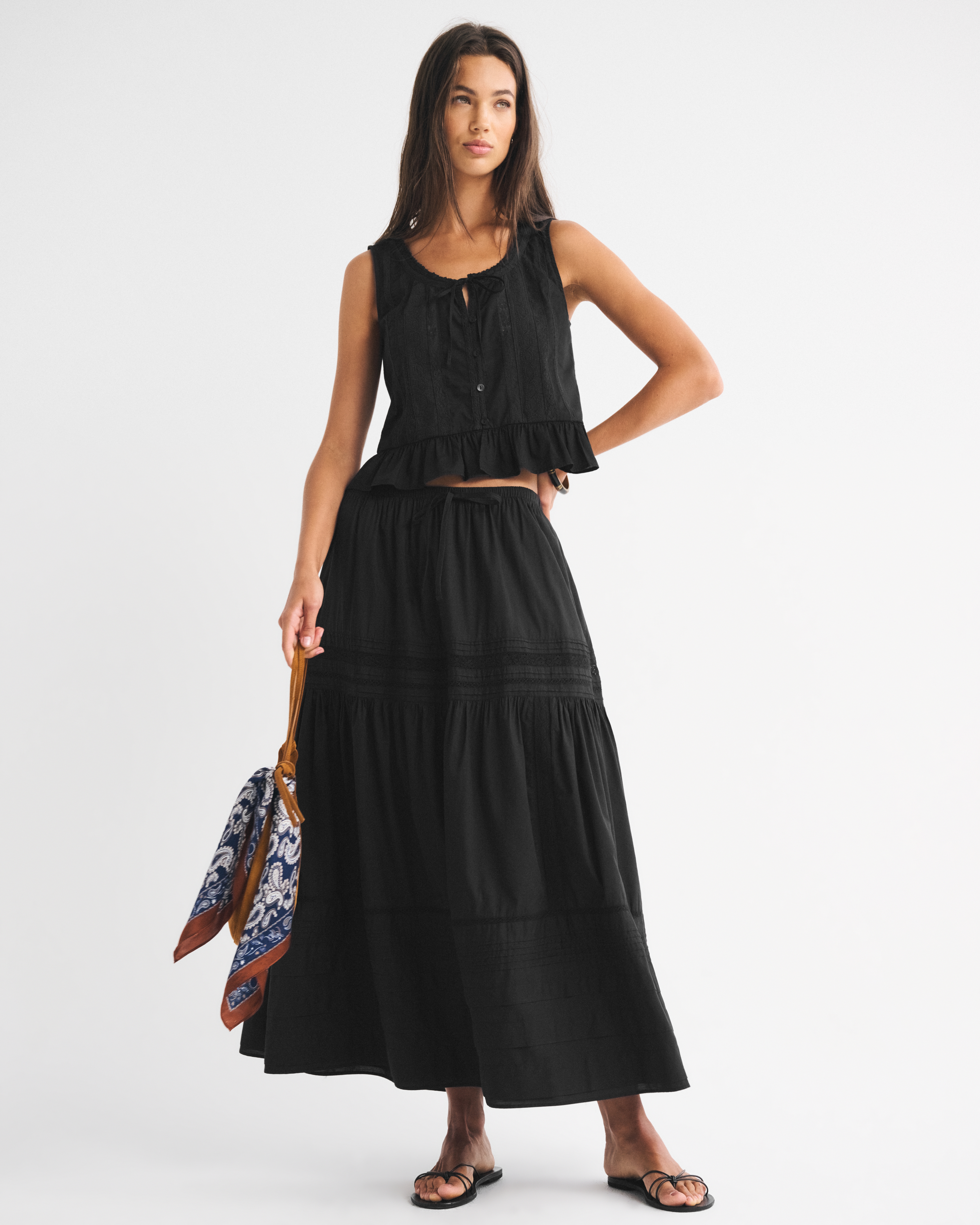 Женские юбки Abercrombie & Fitch High Rise Pull-On Boho Maxi Skirt — фото 2