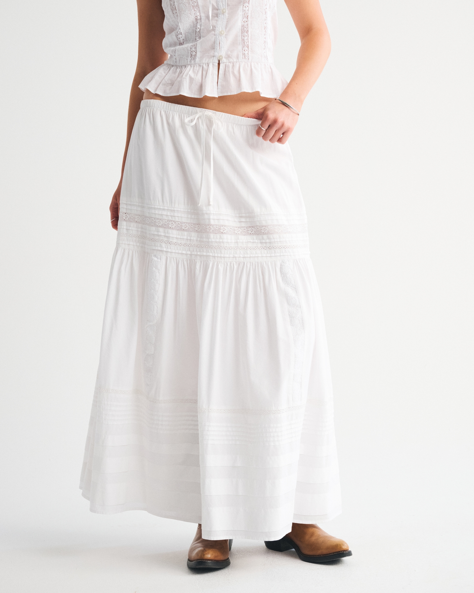 High Rise Pull-On Boho Maxi Skirt
