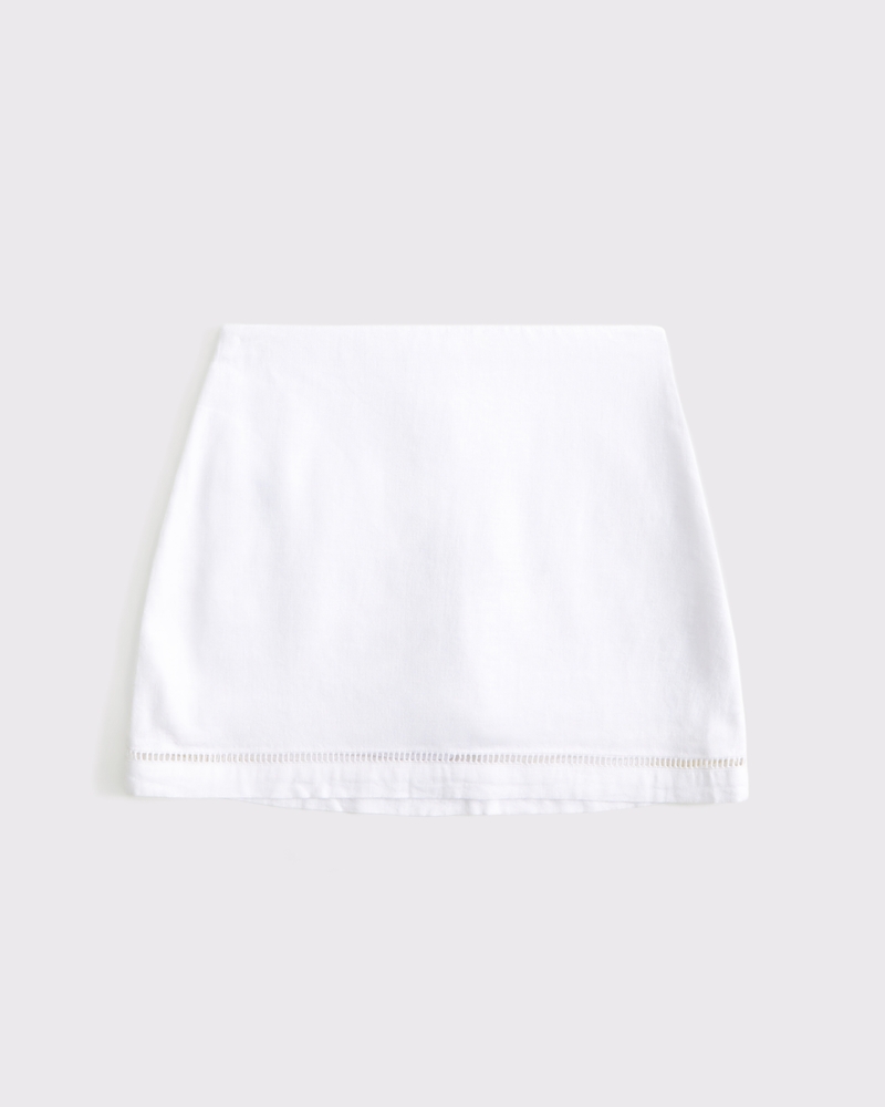 The A&F Scarlett Curve Love Linen-Blend Mini Skort