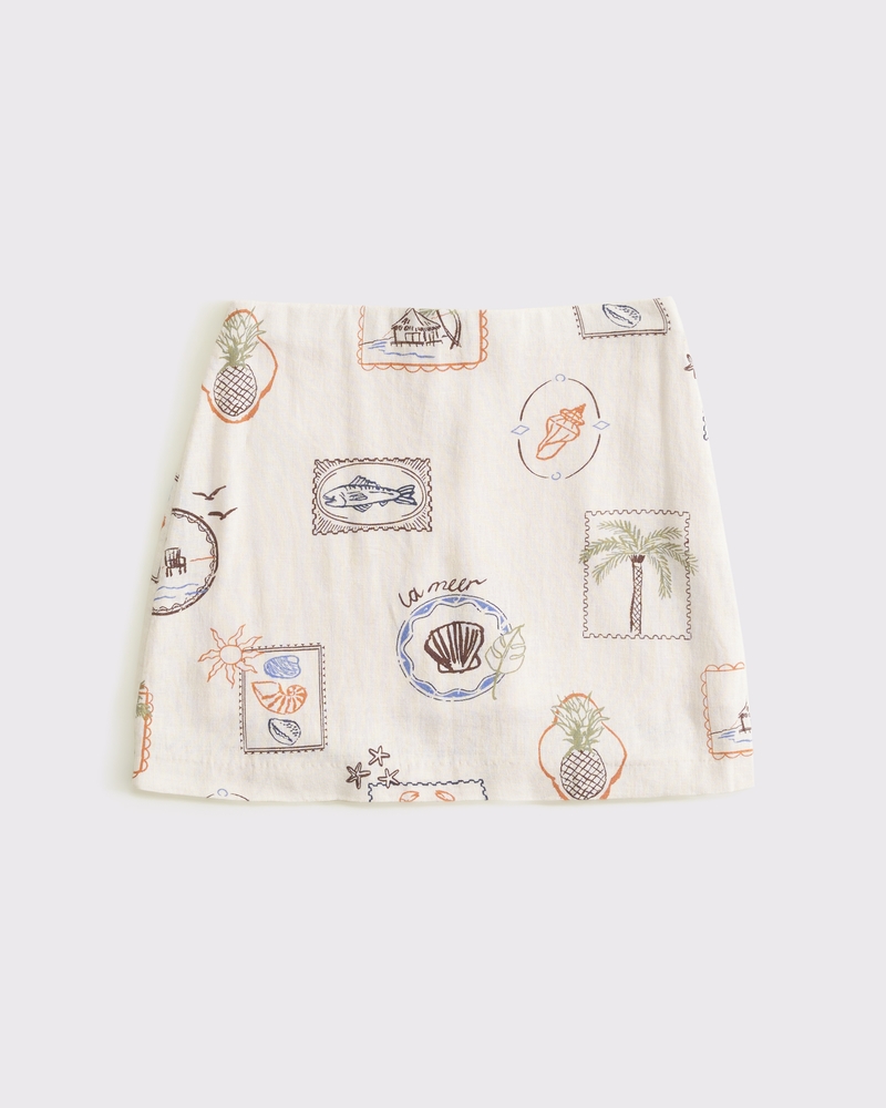 The A&F Scarlett Linen-Blend Mini Skort
