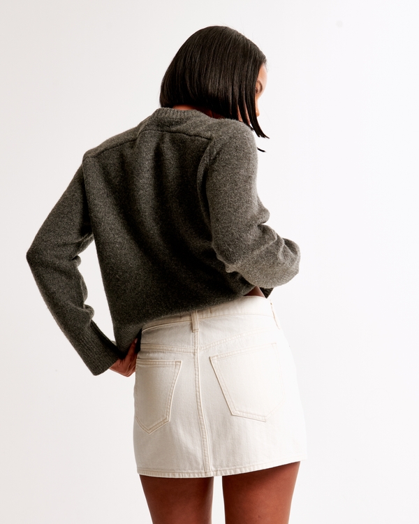 Mid Rise Denim Mini Skirt
