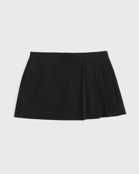 Mid Rise Pleated Wrap Mini Skort