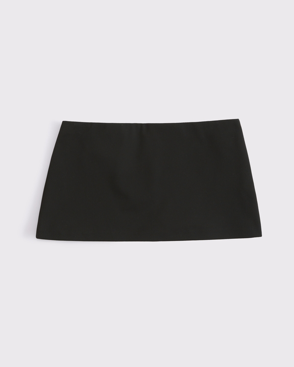 Mid Rise Bubble Hem Denim Micro Mini Skort